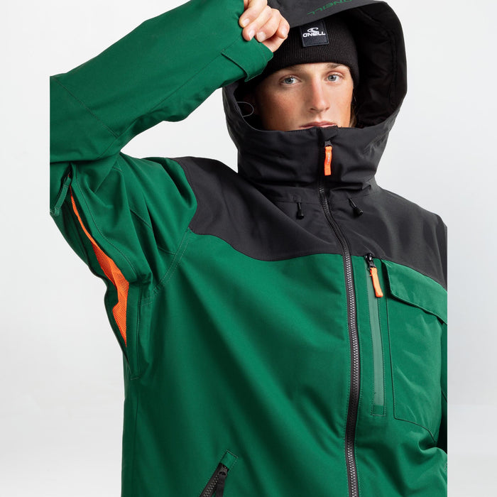 Men's Peak Snow Jacket - Emerald Envy Colour Block