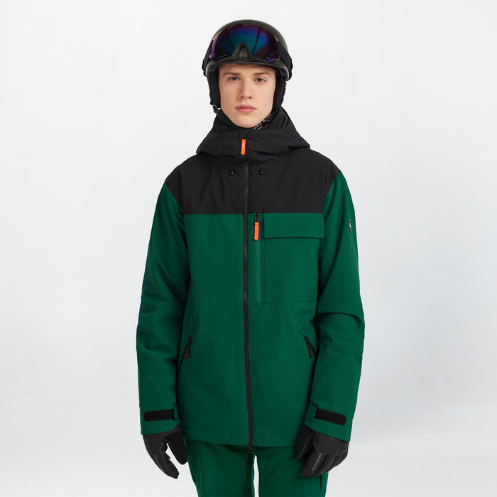 Men's Peak Snow Jacket - Emerald Envy Colour Block