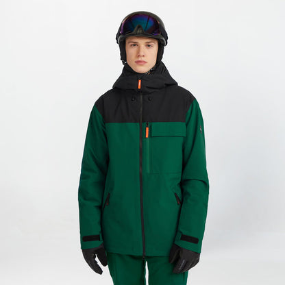 Men's Peak Snow Jacket - Emerald Envy Colour Block