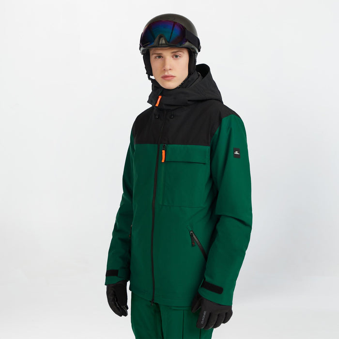 Men's Peak Snow Jacket - Emerald Envy Colour Block