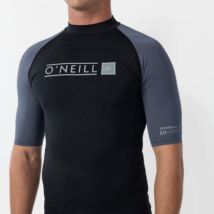 Men's Reactor Block Short Sleeve Rash Vest - Orion Blue