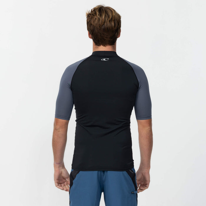 Men's Reactor Block Short Sleeve Rash Vest - Orion Blue