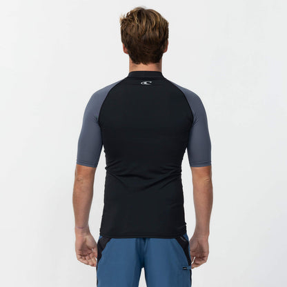 Men's Reactor Block Short Sleeve Rash Vest - Orion Blue