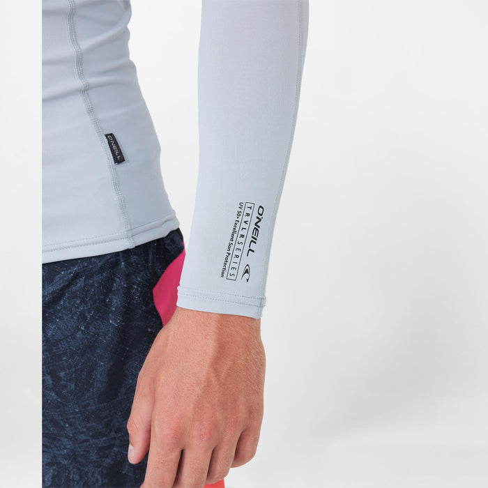 Men's TRVLR Long Sleeve Hooded Rash Vest - Cool Grey
