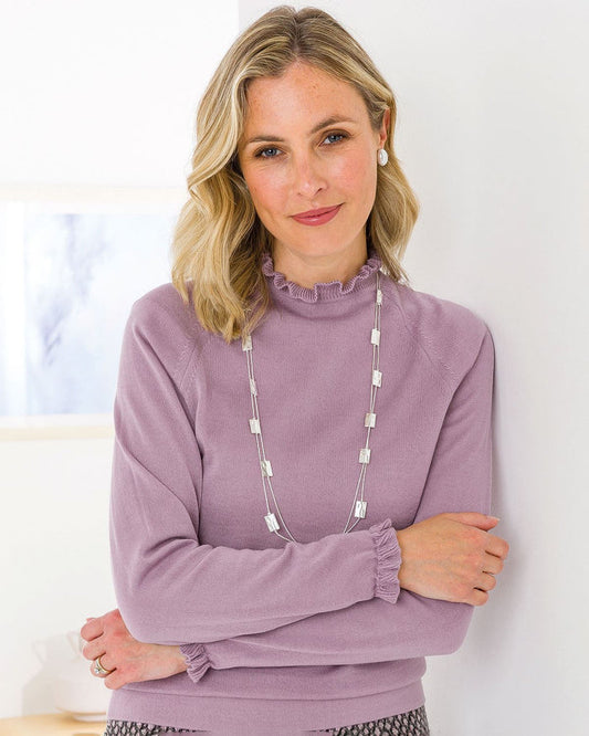 Merino Ruffle Jumper - Blush - The Classic Boutique