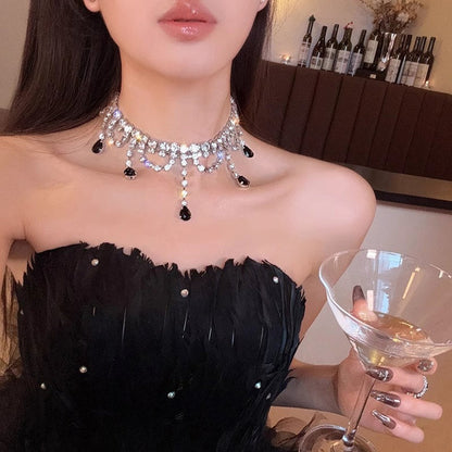 Midnight Droplet Choker Necklace - Fashionnsio