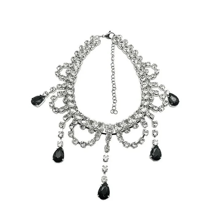Midnight Droplet Choker Necklace - Fashionnsio