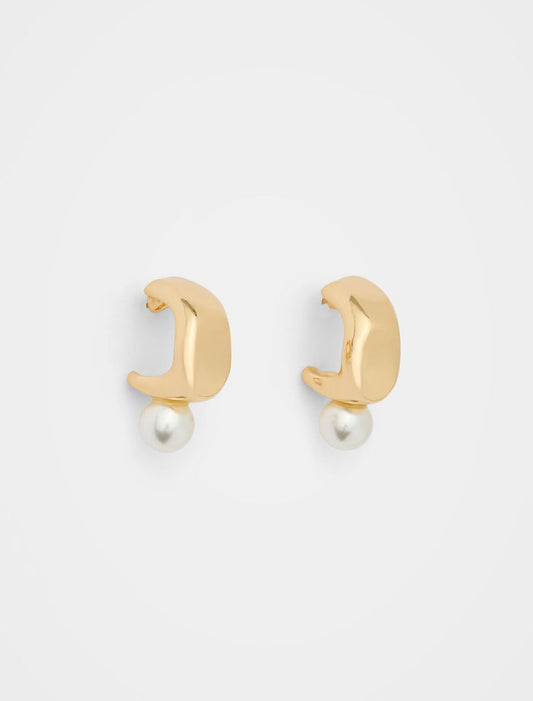 Miley Molton Hoop And Pearl Earrings 0 Gold Forever New