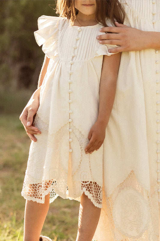 Mini Abigail Dress in Antique Ivory