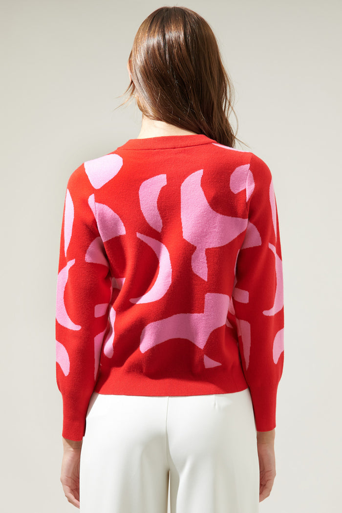 Minka Abstract Crew Neck Sweater