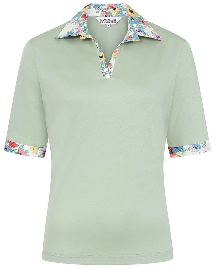 Mirabelle Trimmed Short Sleeve Cotton Polo Top - Image 3 - The Classic Boutique