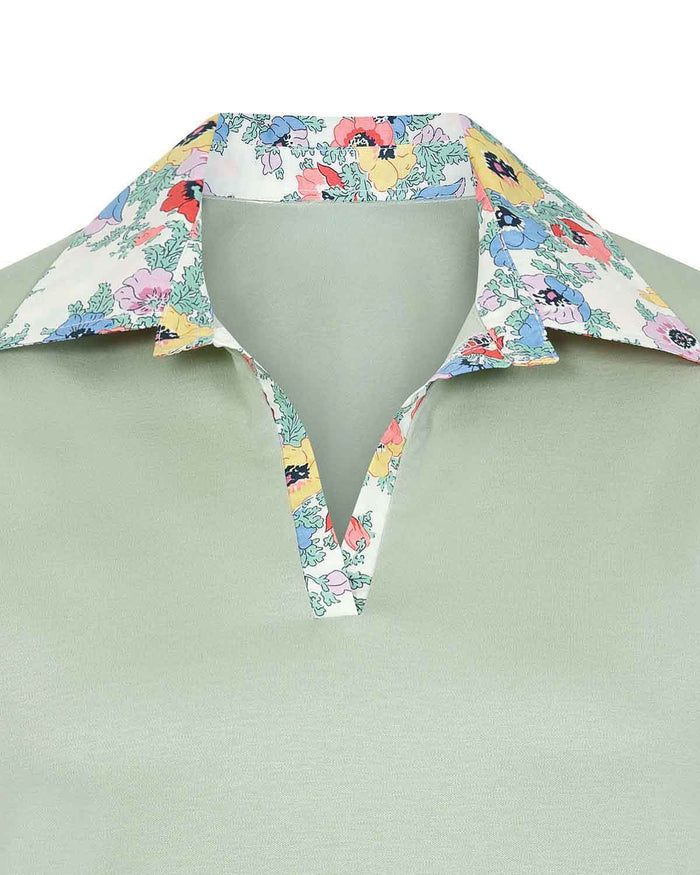 Mirabelle Trimmed Short Sleeve Cotton Polo Top - Image 4 - The Classic Boutique