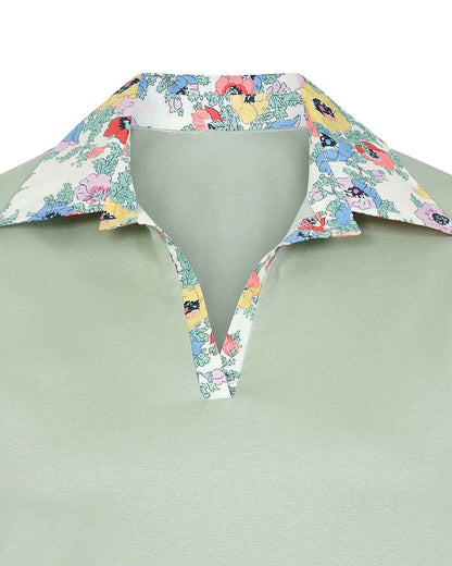 Mirabelle Trimmed Short Sleeve Cotton Polo Top - Image 4 - The Classic Boutique
