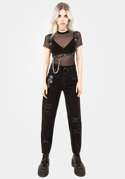 Mirage Mesh Lettuce Edge Crop Tee