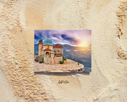 Montenegro Castle Island on the Lake, Europe Landscape Custom Greeting Cards