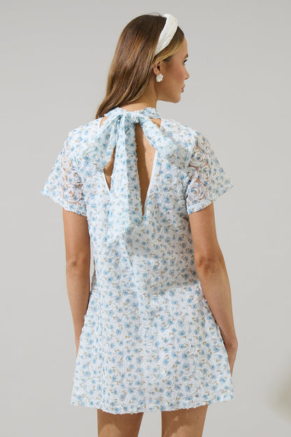 Montilla Floral Nova Back Bow Tie Mini Dress