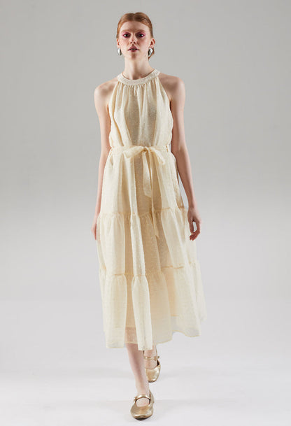 Moonlit Halter Tiered Dress
