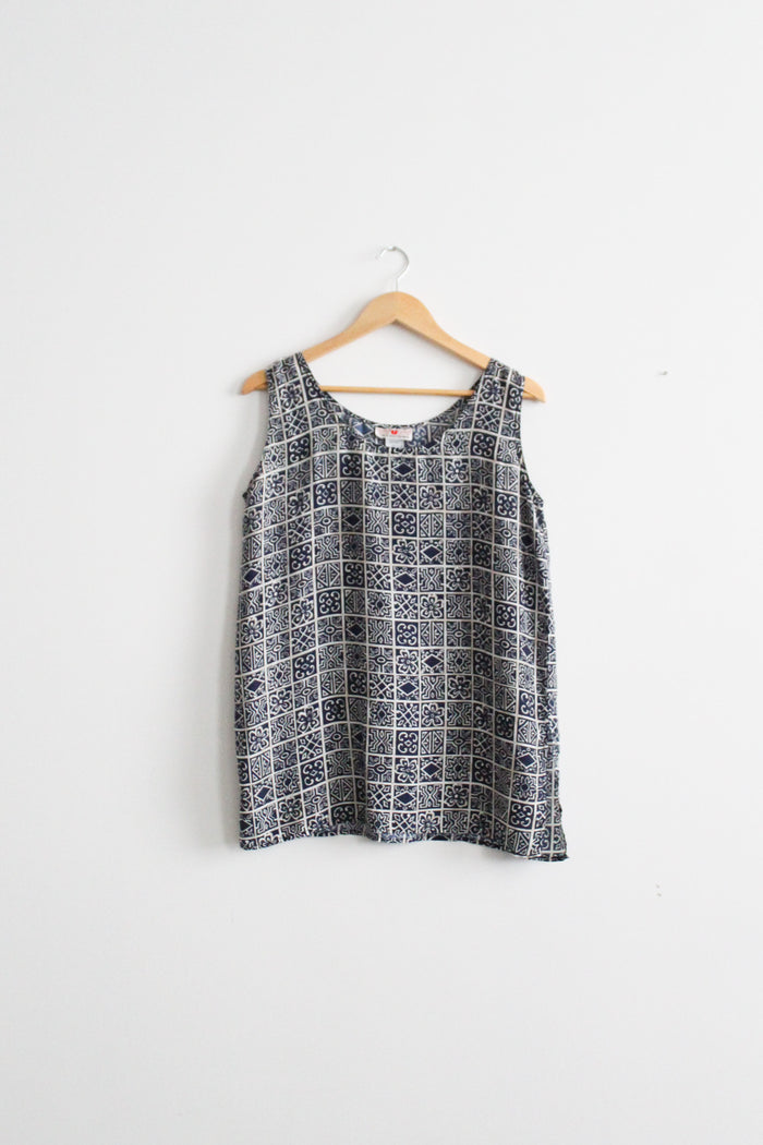 mosaic silk tank