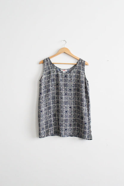 mosaic silk tank