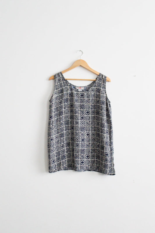 mosaic silk tank