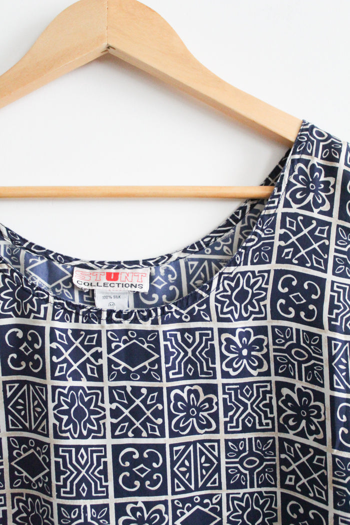 mosaic silk tank