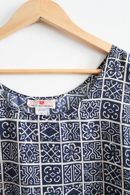mosaic silk tank