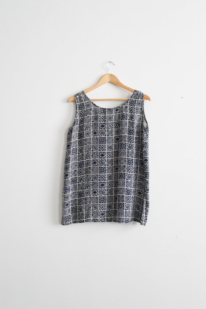 mosaic silk tank