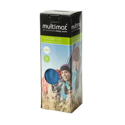Packaging for the Multimat Camper air mattress on a white background