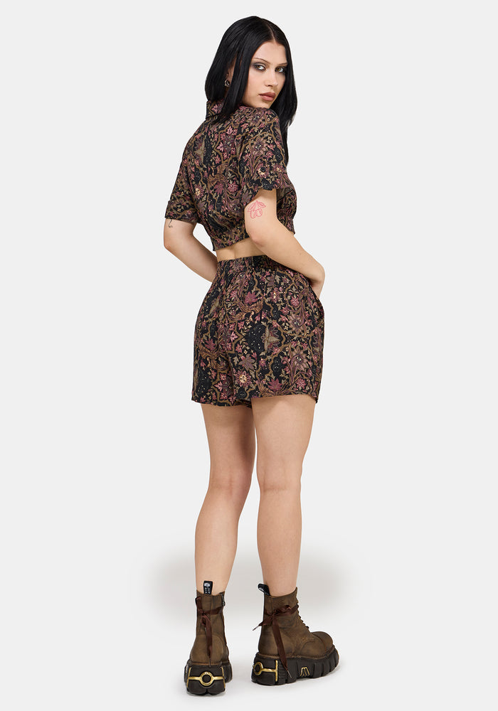 Mythos Print Tie Front Short UK 6
