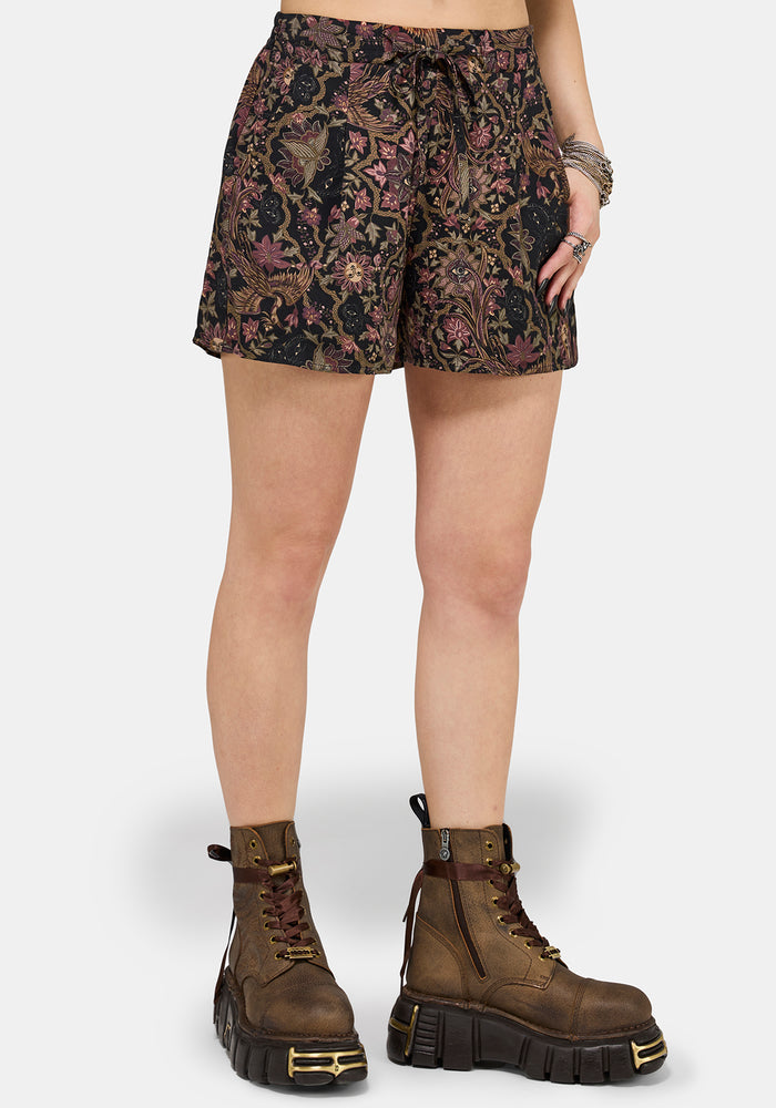 Mythos Print Tie Front Short UK 6