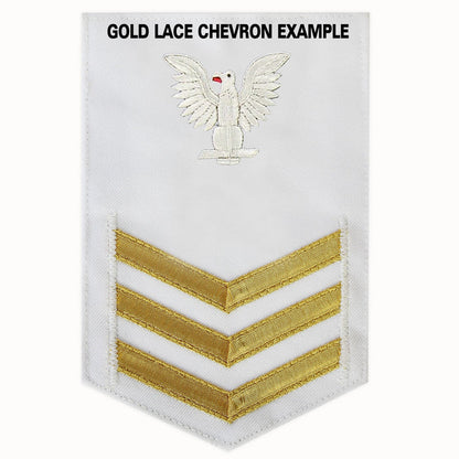 Navy E6 MALE Rating Badge: Sonar Technician - white