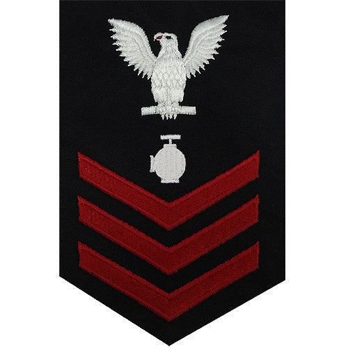 Navy E6 MALE Rating Badge: Utilitiesman - blue