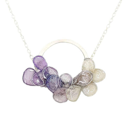 VN14LV $106 - Lavender Small Silver Laurel Necklace