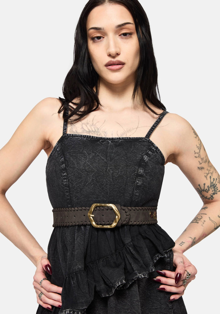 Nettle Whipstitch Floral Embroidered Belt