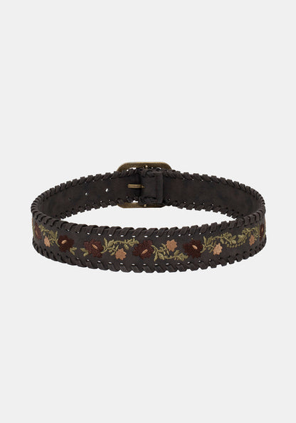 Nettle Whipstitch Floral Embroidered Belt