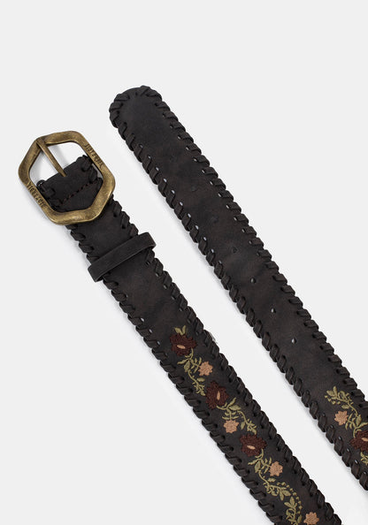 Nettle Whipstitch Floral Embroidered Belt