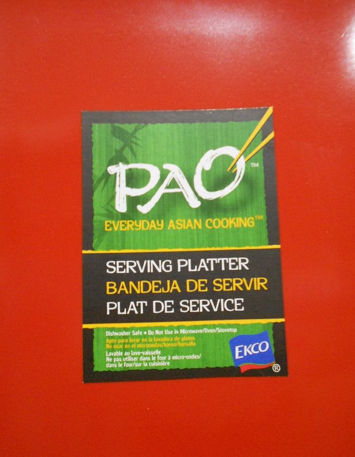 ❤️ NEW 3-pc PAO! ASIAN Sushi Sauce Dip Dishes & Serve Platter RED BLACK Melamine