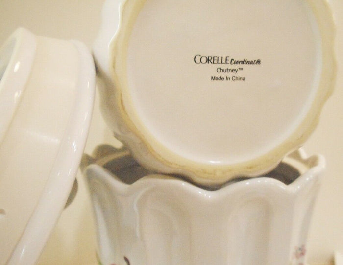 *NEW Corelle 14.5-oz CHUTNEY CANISTER Fruit Harvest Stoneware 4 1/2 Tea Storage
