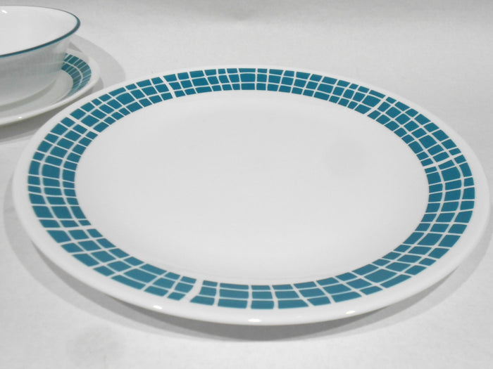 🌸 NEW Corelle AQUA TILES 10.25" DINNER PLATE Mosaic Turquoise Teal Blue Green