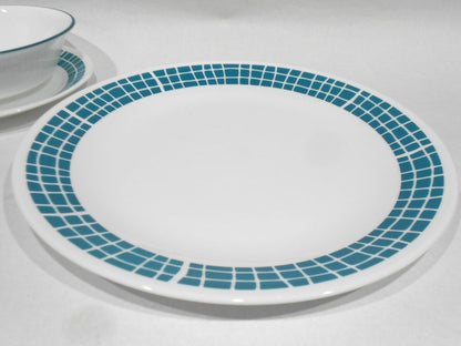 🌸 NEW Corelle AQUA TILES 10.25" DINNER PLATE Mosaic Turquoise Teal Blue Green
