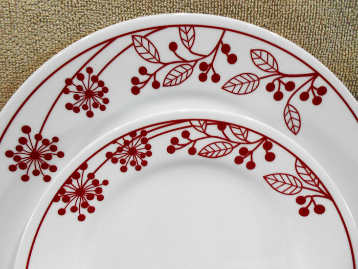 NEW Corelle BERRIES & LEAVES UPick: 10.75" DINNER or 8.5" LUNCH PLATE Red Floral