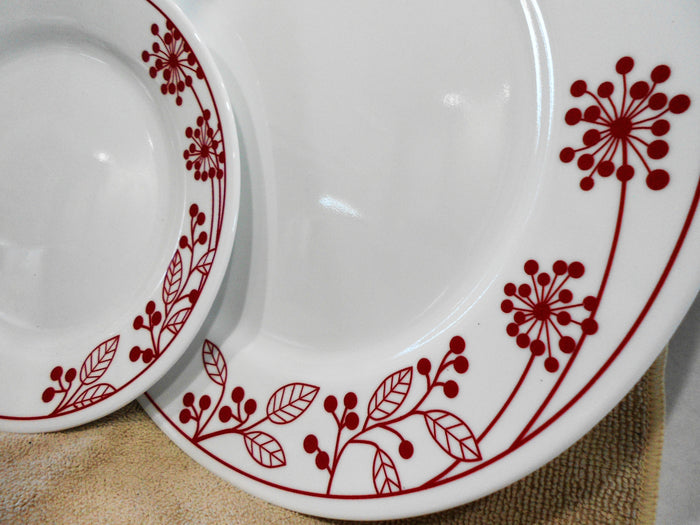 NEW Corelle BERRIES & LEAVES UPick: 10.75" DINNER or 8.5" LUNCH PLATE Red Floral