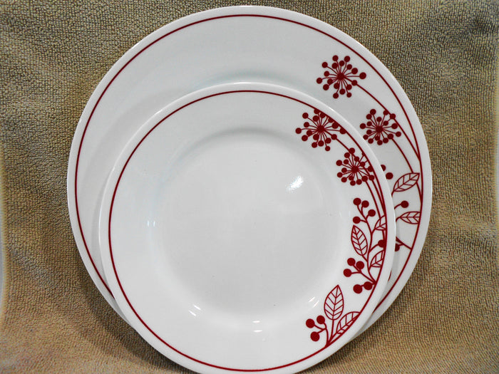 NEW Corelle BERRIES & LEAVES UPick: 10.75" DINNER or 8.5" LUNCH PLATE Red Floral