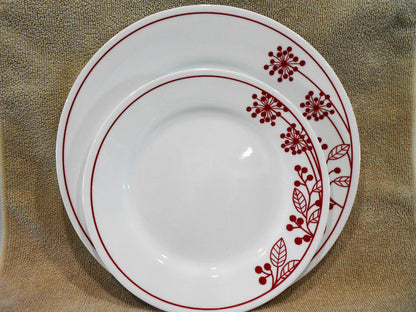 NEW Corelle BERRIES & LEAVES UPick: 10.75" DINNER or 8.5" LUNCH PLATE Red Floral