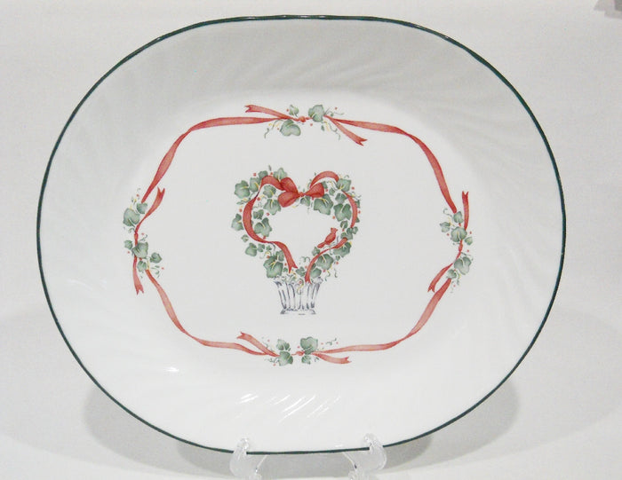 🎀 NEW Corelle CALLAWAY HOLIDAY Christmas SERVING PLATTER Meat Plate Ivy Ribbons