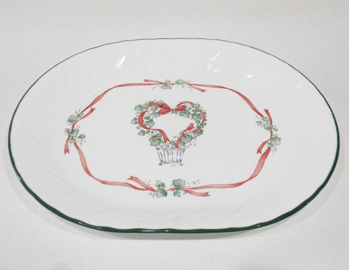 🎀 NEW Corelle CALLAWAY HOLIDAY Christmas SERVING PLATTER Meat Plate Ivy Ribbons