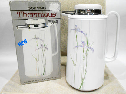 NEW Corelle Corning SHADOW IRIS 1-Qt SERVING CARAFE Thermal Hot Cold Coffee Tea