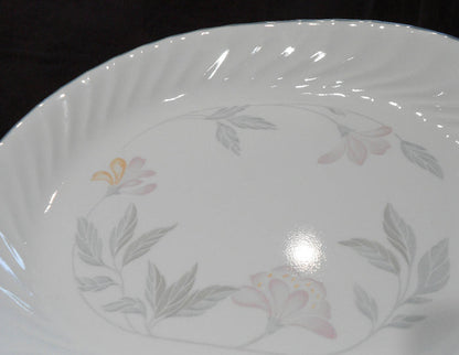 ❤️ NEW Corelle PINK TRIO 12.25 x 10 SERVING PLATTER Entree Plate *Pink Floral Grey Rim