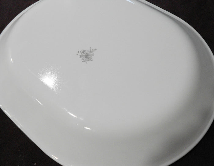 ❤️ NEW Corelle PINK TRIO 12.25 x 10 SERVING PLATTER Entree Plate *Pink Floral Grey Rim
