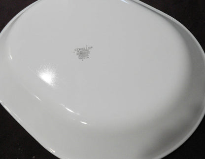 ❤️ NEW Corelle PINK TRIO 12.25 x 10 SERVING PLATTER Entree Plate *Pink Floral Grey Rim